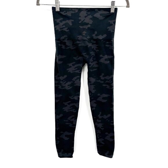 Spanx Gray Camo High Rise Look at Me Now Medium Comfort Stretch Cropped Leggings - Picture 4 of 5